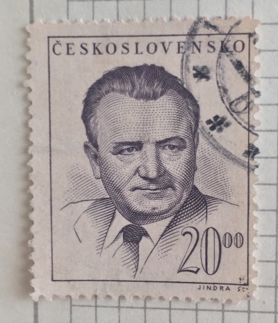 Почтовая марка Чехословакия (Ceskoslovensko) Klement Gottwald (1896-1953), president | Год выпуска 1948 | Код каталога Михеля (Michel) CS 555