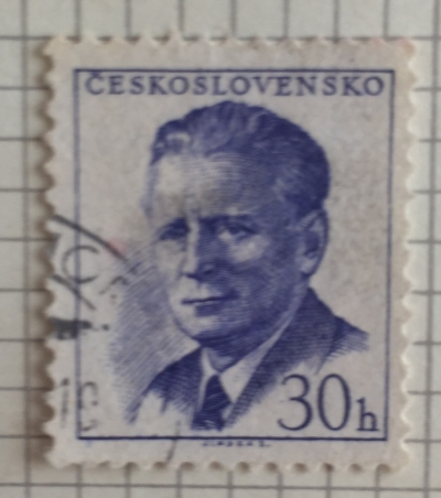 Почтовая марка Чехословакия (Ceskoslovensko) Antonín Novotný (1904-1975), president | Год выпуска 1958 | Код каталога Михеля (Michel) CS 1081C