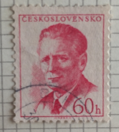Почтовая марка Чехословакия (Ceskoslovensko) Antonín Novotný (1904-1975), president | Год выпуска 1958 | Код каталога Михеля (Michel) CS 1082C