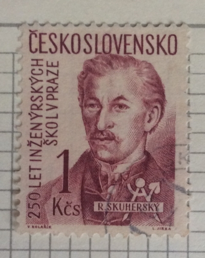 Почтовая марка Чехословакия (Ceskoslovensko) R. Skuherský (1821-1863) | Год выпуска 1957 | Код каталога Михеля (Michel) CS 1026
