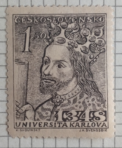 Почтовая марка Чехословакия (Ceskoslovensko) Karel IV. | Год выпуска 1948 | Код каталога Михеля (Michel) CS 535