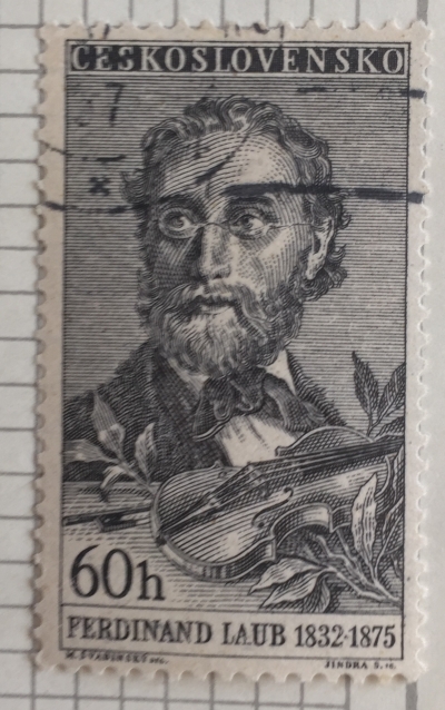 Почтовая марка Чехословакия (Ceskoslovensko) Ferdinand Laub (1832-1875) | Год выпуска 1957 | Код каталога Михеля (Michel) CS 1019