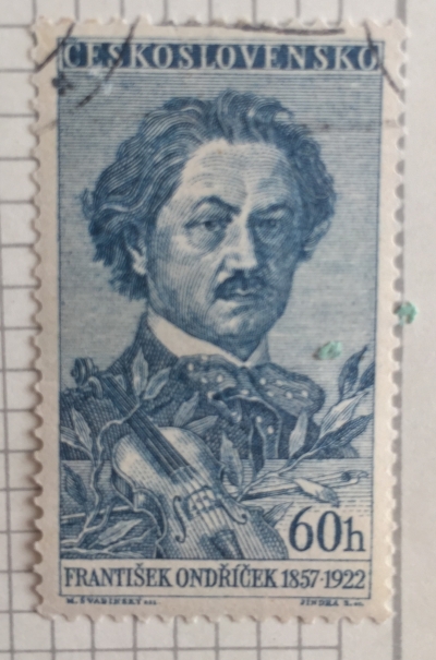 Почтовая марка Чехословакия (Ceskoslovensko) František Ondříček (1857-1922) | Год выпуска 1957 | Код каталога Михеля (Michel) CS 1020