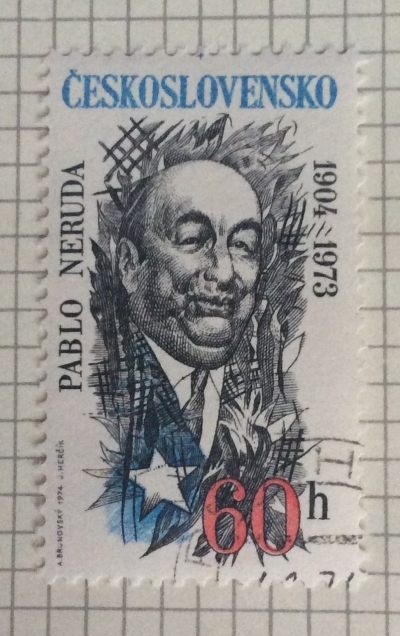 Почтовая марка Чехословакия (Ceskoslovensko) Pablo Neruda (1904-1973) | Год выпуска 1957 | Код каталога Михеля (Michel) CS 2182