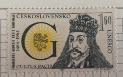 Почтовая марка Чехословакия (Ceskoslovensko) Jiří z Poděbrad, český král | Год выпуска 1964 | Код каталога Михеля (Michel) CS 1462
