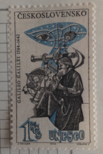 Почтовая марка Чехословакия (Ceskoslovensko) Galileo Galilei | Год выпуска 1964 | Код каталога Михеля (Michel) CS 1461