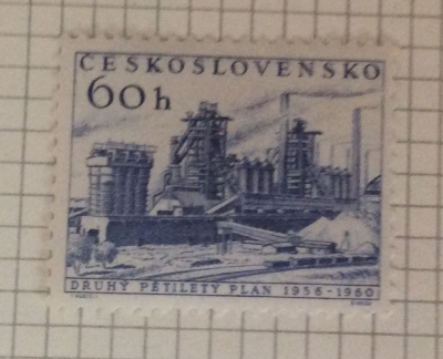 Почтовая марка Чехословакия (Ceskoslovensko) Metallurgical plant K. Gottwald at Ostrava | Год выпуска 1956 | Код каталога Михеля (Michel) CS 953