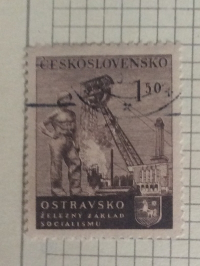 Почтовая марка Чехословакия (Ceskoslovensko) Ostrava region | Год выпуска 1951 | Код каталога Михеля (Michel) CS 688