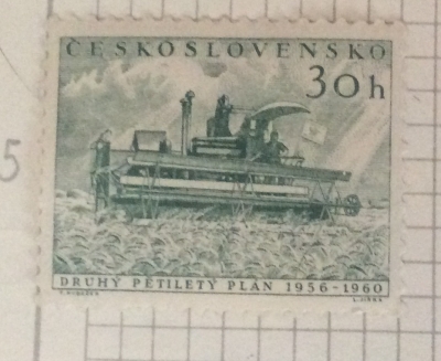 Почтовая марка Чехословакия (Ceskoslovensko) Harvester | Год выпуска 1956 | Код каталога Михеля (Michel) CS 952
