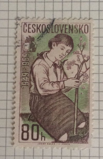 Почтовая марка Чехословакия (Ceskoslovensko) Young Pioneers' Movement, 10th Anniversary | Год выпуска 1959 | Код каталога Михеля (Michel) CS 1130