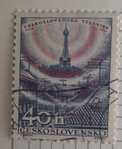Почтовая марка Чехословакия (Ceskoslovensko) Czechoslovak Television | Год выпуска 1957 | Код каталога Михеля (Michel) CS 1044