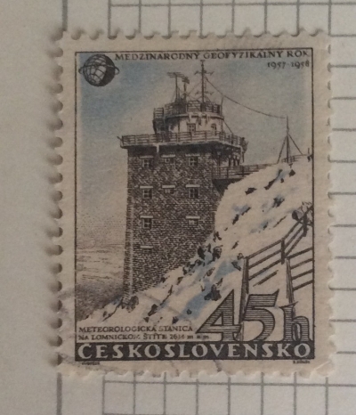 Почтовая марка Чехословакия (Ceskoslovensko) Meteorological station in High Tatra | Год выпуска 1957 | Код каталога Михеля (Michel) CS 1056
