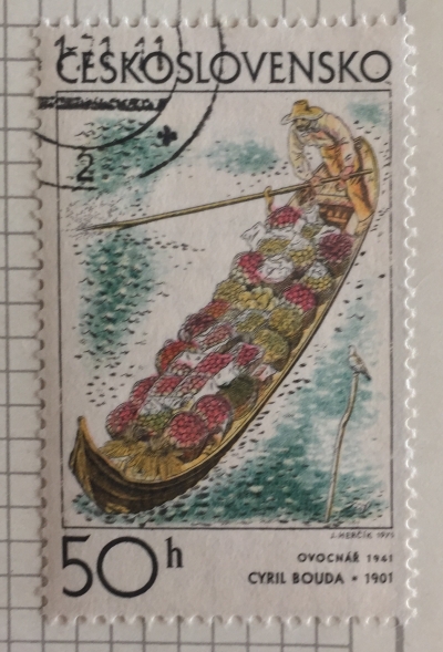 Почтовая марка Чехословакия (Ceskoslovensko) Fruit Grower’s Barge, by Cyril Bouda (1941) | Год выпуска 1971 | Код каталога Михеля (Michel) CS 1982