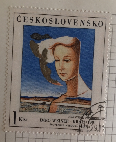 Почтовая марка Чехословакия (Ceskoslovensko) Waiting, by Imro Weiner-Kral (1967) | Год выпуска 1971 | Код каталога Михеля (Michel) CS 2032