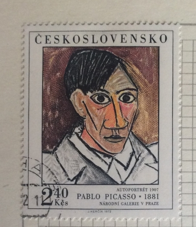 Почтовая марка Чехословакия (Ceskoslovensko) Pablo Picasso, self portrait (1907) | Год выпуска 1972 | Код каталога Михеля (Michel) CS 2109