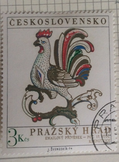 Почтовая марка Чехословакия (Ceskoslovensko) Golden Cock, 17th century locket | Год выпуска 1974 | Код каталога Михеля (Michel) CS 2201