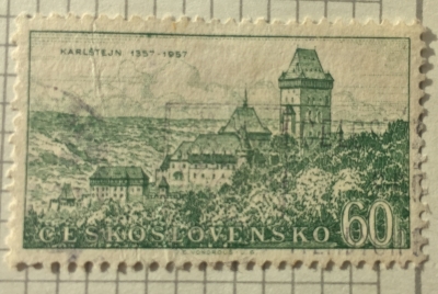 Почтовая марка Чехословакия (Ceskoslovensko ) Karlštejn | Год выпуска 1957 | Код каталога Михеля (Michel) CS 1005