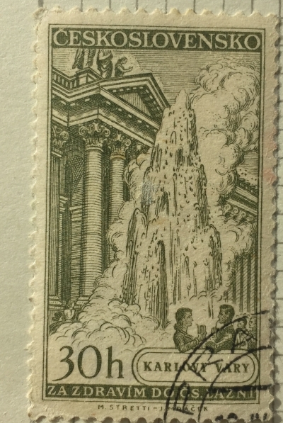 Почтовая марка Чехословакия (Ceskoslovensko ) Karlovy Vary | Год выпуска 1956 | Код каталога Михеля (Michel) CS 958