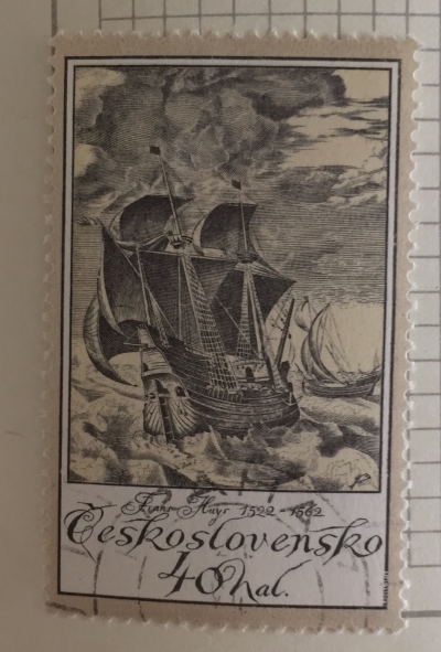 Почтовая марка Чехословакия (Ceskoslovensko) Ships in Storm, by Frans Huys | Год выпуска 1976 | Код каталога Михеля (Michel) CS 2330