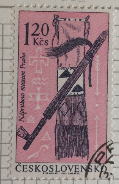Почтовая марка Чехословакия (Ceskoslovensko) Calumet, Dakota peace pipe | Год выпуска 1966 | Код каталога Михеля (Michel) CS 1634
