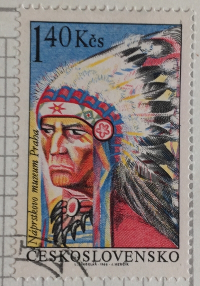Почтовая марка Чехословакия (Ceskoslovensko) Dakota Chief | Год выпуска 1966 | Код каталога Михеля (Michel) CS 1635