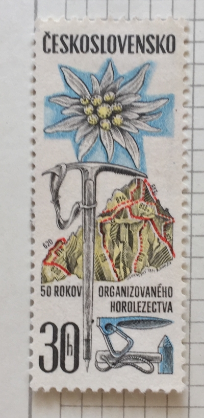 Почтовая марка Чехословакия (Ceskoslovensko) 50 years of Mountain Climbing Organization | Год выпуска 1971 | Код каталога Михеля (Michel) CS 2001