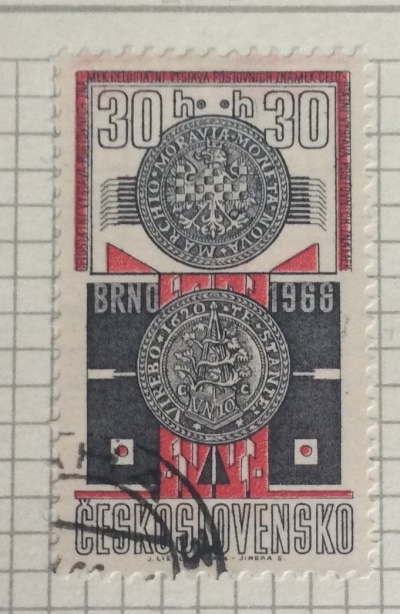 Почтовая марка Чехословакия (Ceskoslovensko) Stamp exhibition BRNO 1966 | Год выпуска 1966 | Код каталога Михеля (Michel) CS 1647