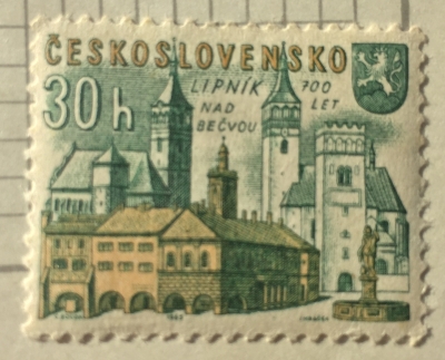 Почтовая марка Чехословакия (Ceskoslovensko ) Lipník nad Bečvou | Год выпуска 1965 | Код каталога Михеля (Michel) CS 1512