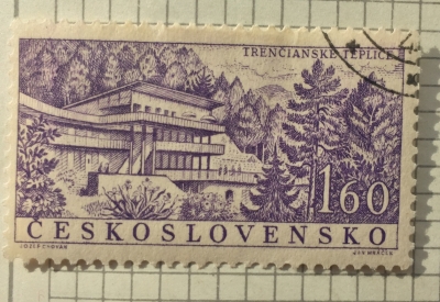 Почтовая марка Чехословакия (Ceskoslovensko ) Trenčianské Teplice | Год выпуска 1958 | Код каталога Михеля (Michel) CS 1090