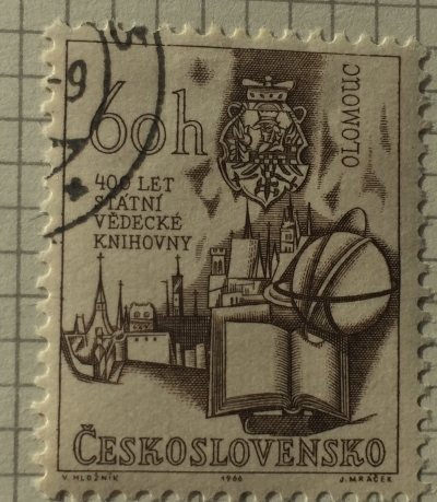 Почтовая марка Чехословакия (Ceskoslovensko ) State Science Library, Olomouc | Год выпуска 1966 | Код каталога Михеля (Michel) CS 1641
