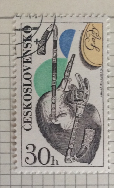 Почтовая марка Чехословакия (Ceskoslovensko ) Bagpipe | Год выпуска 1974 | Код каталога Михеля (Michel) CS 2204
