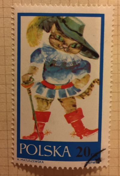 Почтовая марка Польша (Polska) Puss in boots | Год выпуска 1968 | Код каталога Михеля (Michel) PL 1828