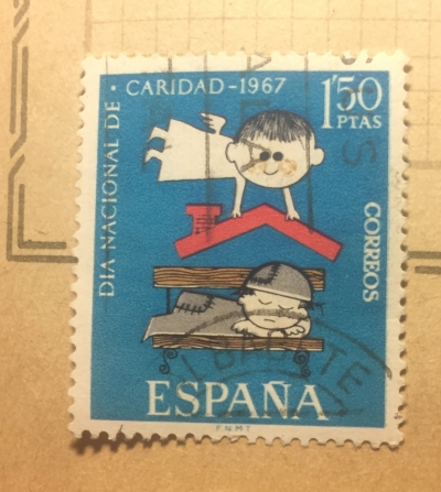 Почтовая марка Испания (Espana correos) National Charity Day | Год выпуска 1967 | Код каталога Михеля (Michel) ES 1688