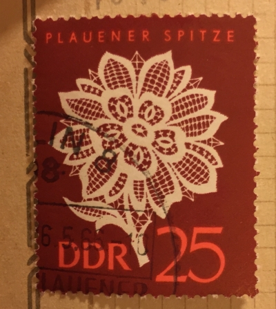Почтовая марка ГДР (DDR) Plauener Spitze | Год выпуска 1966 | Код каталога Михеля (Michel) DD 1187