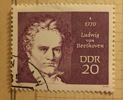Почтовая марка ГДР (DDR) Ludwig van Beethoven (1770–1827) | Год выпуска 1970 | Код каталога Михеля (Michel) DD 1537