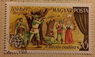 Почтовая марка Венгрия (Magyar Posta) Freischütz by Weber | Год выпуска 1967 | Код каталога Михеля (Michel) HU 2356A