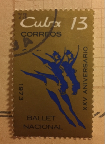 Почтовая марка Куба (Cuba correos) 25 years Cuban National Ballet | Год выпуска 1973 | Код каталога Михеля (Michel) CU 1917