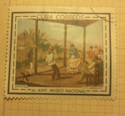 Почтовая марка Куба (Cuba correos) Zapateo; Paintings by Victor Patricio de Landaluze | Год выпуска 1964 | Код каталога Михеля (Michel) CU 875