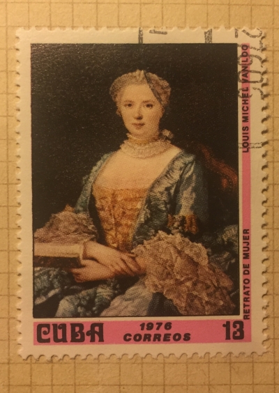 Почтовая марка Куба (Cuba correos) Louis Michael van Loo: Portrait of a woman | Год выпуска 1976 | Код каталога Михеля (Michel) CU 2107