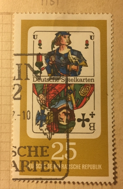 Почтовая марка ГДР (DDR) Acorn / Clubs | Год выпуска 1967 | Код каталога Михеля (Michel) DD 1301