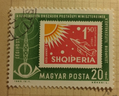 Почтовая марка Венгрия (Magyar Posta) Albania | Год выпуска 1963 | Код каталога Михеля (Michel) HU 1907A