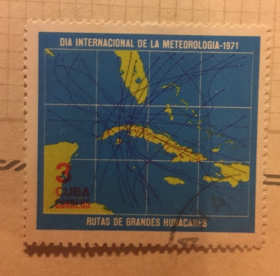 Почтовая марка Куба (Cuba correos) Meteorology | Год выпуска 1971 | Код каталога Михеля (Michel) CU 1664