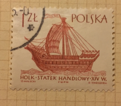 Почтовая марка Польша (Polska) 14th centure "Holk" | Год выпуска 1963 | Код каталога Михеля (Michel) PL 1568