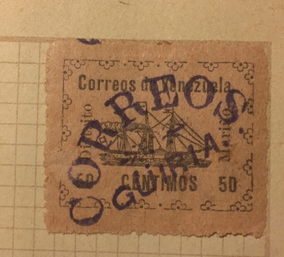 Почтовая марка Венесуэла (Correos) VENEZUELA MARIÑO 1903 LOCAL STEAMSHIP | Год выпуска 1903 | Код каталога Михеля (Michel) VE-MAT 34