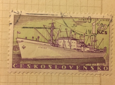 Почтовая марка Чехословакия (Ceskoslovensko) Cargo ship “Lidice” | Год выпуска 1960 | Код каталога Михеля (Michel) CS 1182
