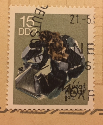 Почтовая марка ГДР (DDR) Calcit of low raven stone | Год выпуска 1969 | Код каталога Михеля (Michel) DD 1472