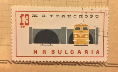 Почтовая марка Болгария (НР България) Electric Locomotive in tunnel | Год выпуска 1964 | Код каталога Михеля (Michel) BG 1461