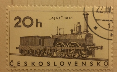 Почтовая марка Чехословакия (Ceskoslovensko) Steam engine AJAX (1841) | Год выпуска 1966 | Код каталога Михеля (Michel) CS 1603