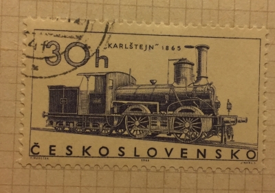 Почтовая марка Чехословакия (Ceskoslovensko) Steam engine KARLŠTEJN (1865) | Год выпуска 1966 | Код каталога Михеля (Michel) CS 1604