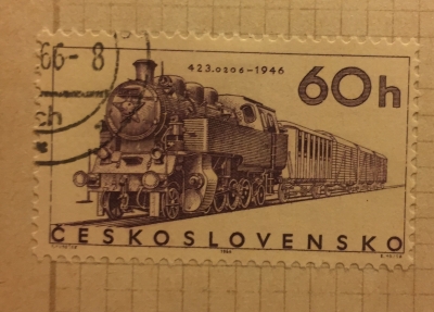 Почтовая марка Чехословакия (Ceskoslovensko) Steam engine 423.02 (1946) | Год выпуска 1966 | Код каталога Михеля (Michel) CS 1605